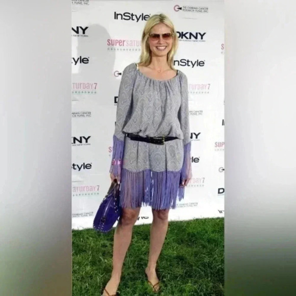 Vintage Rare  2004 Michael Kors Womens lavender multi 100% silk Dress size 2 - Picture 2 of 11